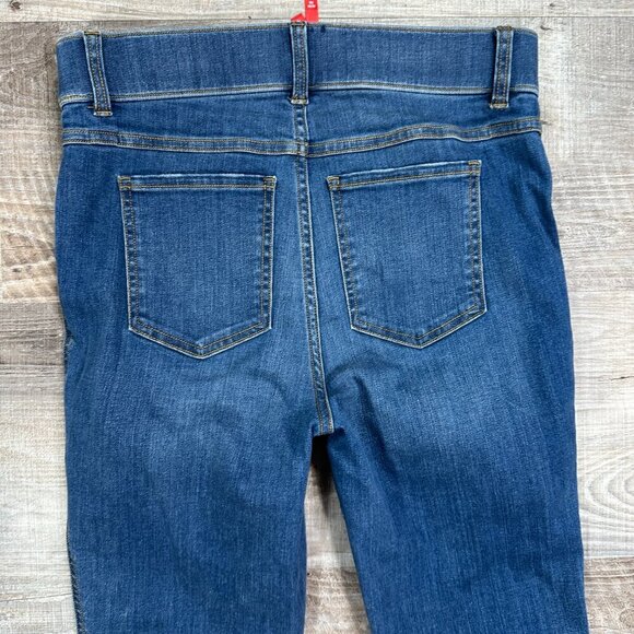 SPANX Denim Flare Leg Blue Jeans Woman High Waist Size M x 31" - Picture 9 of 12